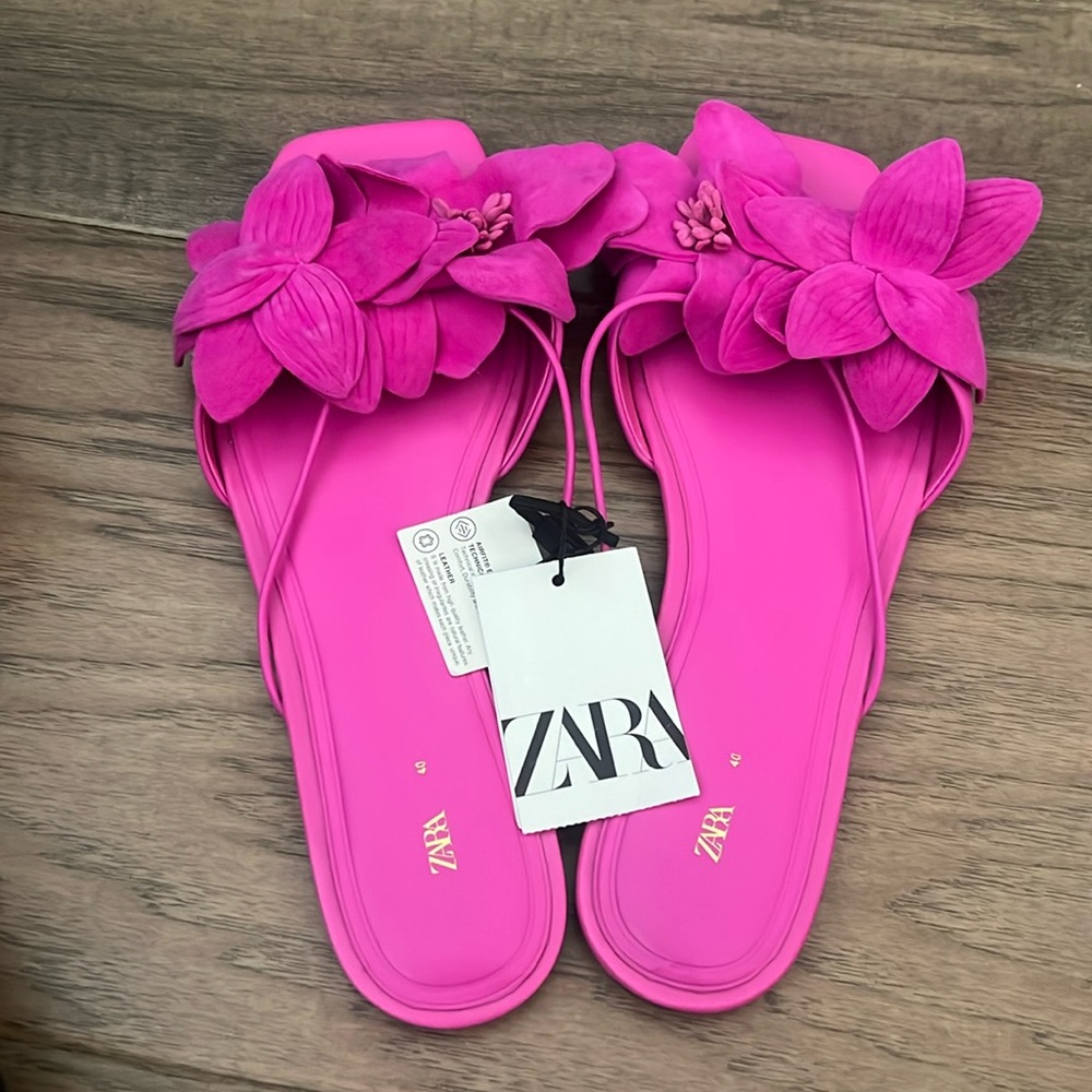 Fuchsia Floral Flats